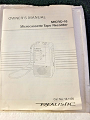REALISTIC Microcassette TAPE RECORDER MICRO -16 Voice Activated # 14-1176 W/Box