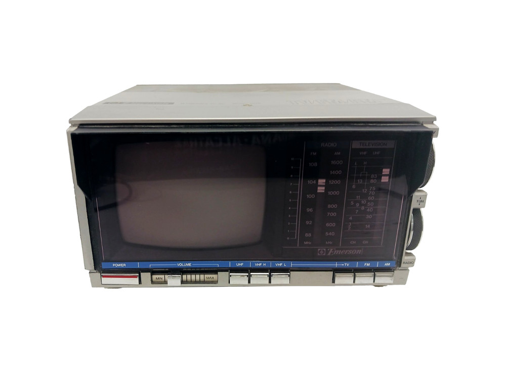Vintage Emerson VR36 5 in Black & White TV television with AM/FM Radio – WORKS