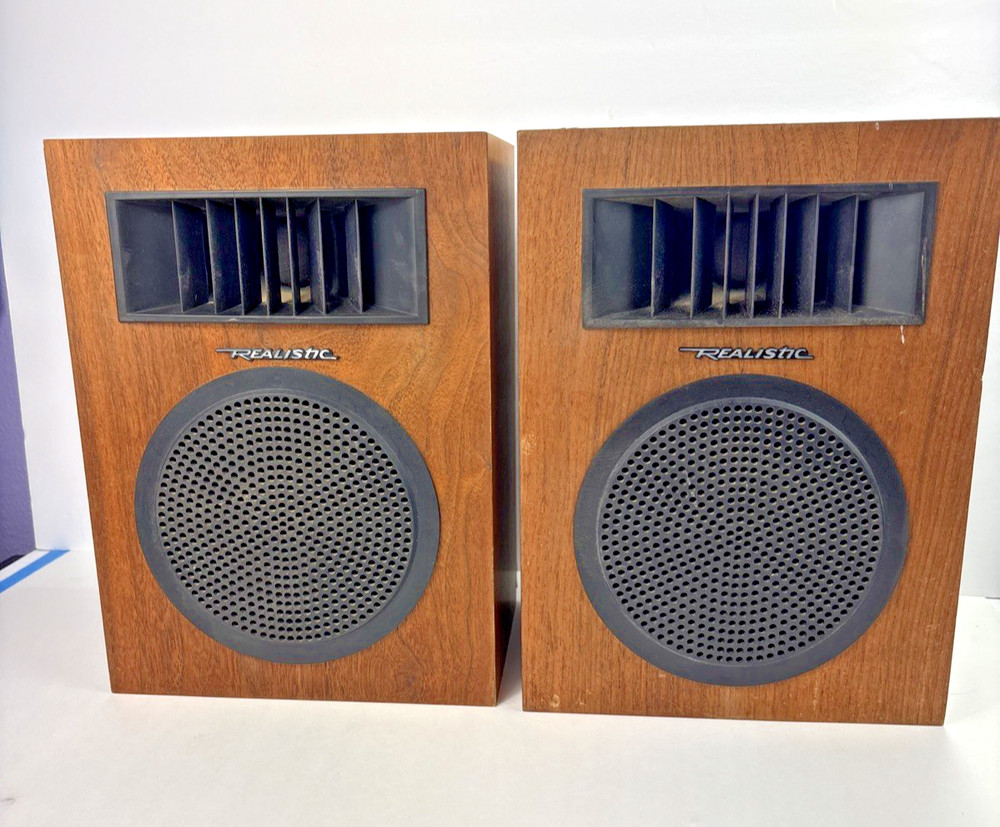 VINTAGE 70s Radio Shack Realistic Minimus-5 Tandy Wood Bookshelf Speaker 40-255B