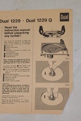 Dual 1220/ 1229Q/701 Turntable Mounting & Assembly Instructions