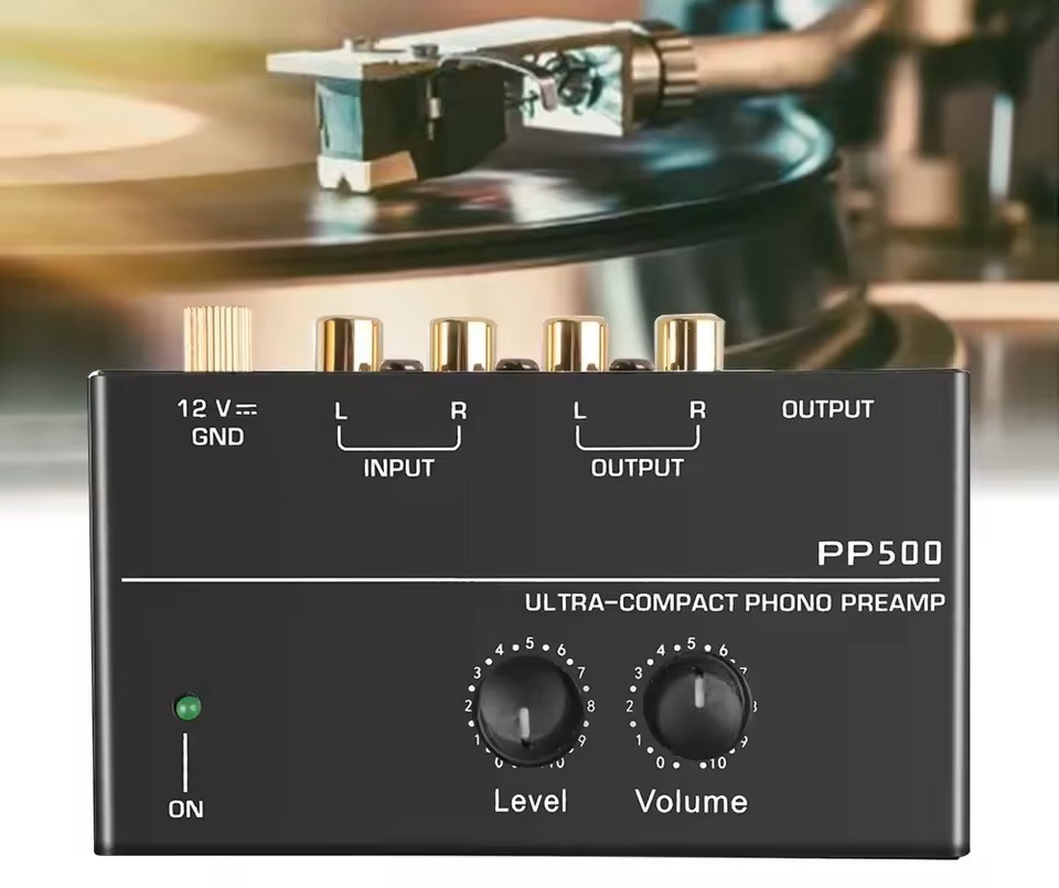 DLX PHONO PRE-AMP With Adjustable Level Out & Headphone Amp!! FREE RCA CABLE!