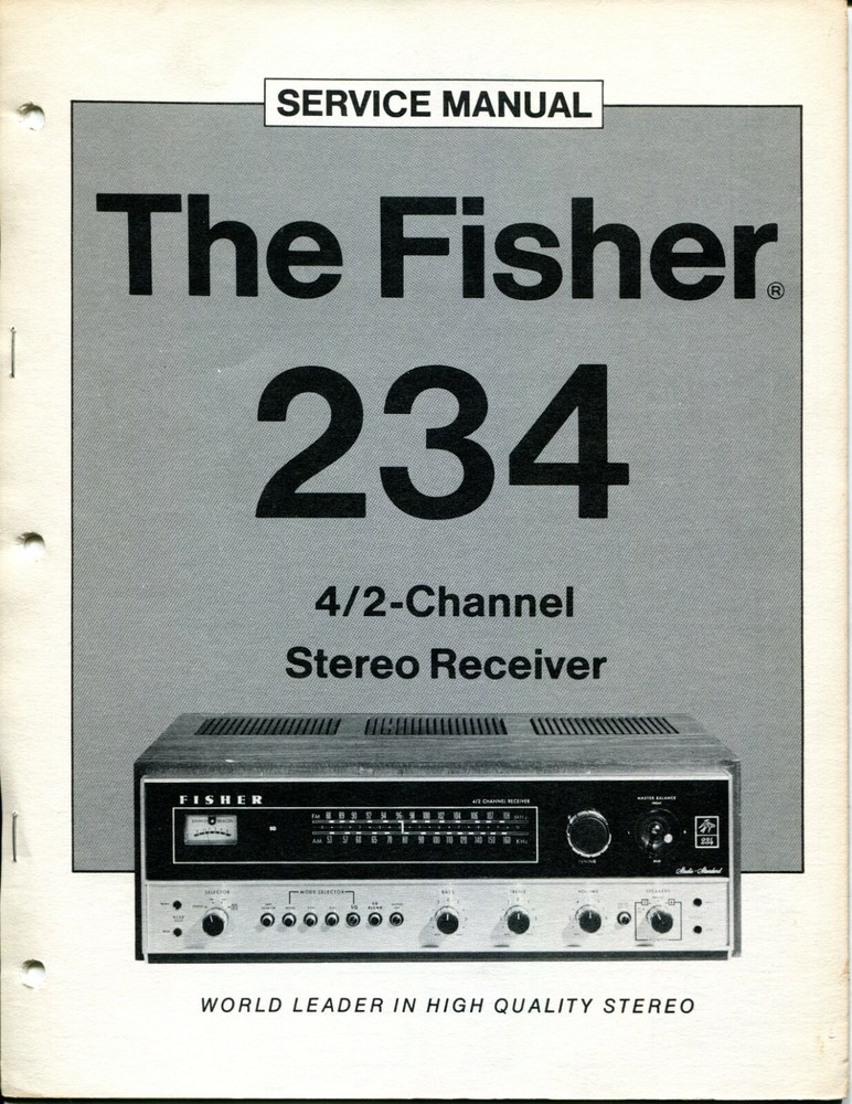 Vintage Fisher Model 234 4/2 Channel Stereo Receiver Service Manual