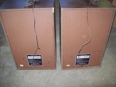 Vintage 1970s Zenith Allegro 2000 Floor Speaker Pair Wood Grain TESTED WORKING