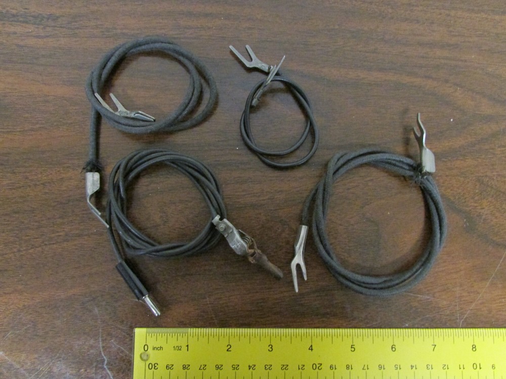 4 Vintage Black Ground Wires Central Scientific Vintage 2 Are Cloth Insulated