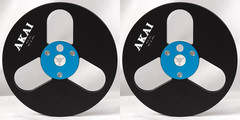 One Pair Blue Black TAPE REEL Akai 7” inch Light Metal Aluminum Take Up Reel