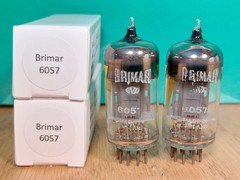 Pair of Brimar 6057 (CV4004) Yellow T Gray Box Plate 1961 Tubes – 13% matched