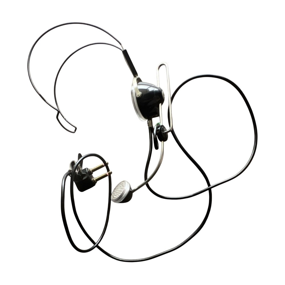 Vintage Single Earpiece Headband Headphones Dual Plug Black Silver – U.N.C.L.E.s