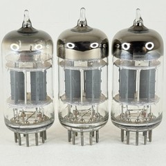 Tested Matched Trio Unbranded 5814A Tubes Gray Plates Halo Getters 5814 A Tubes