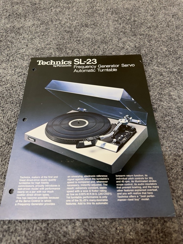 ⭐️ Original Technics SL-23 Stereo Turntable Dealer Sales Brochure NICE! ⭐️