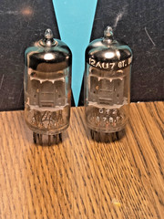 12AU7A Tube Pair Mullard Short Plate O-Get Blackburn UK Test NOS 96 % Hammond
