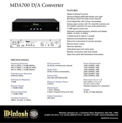 Vintage McIntosh MDA-700 D/A Converter Digital to Analog Converter