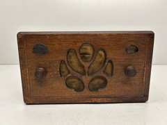 Vtg Antique Silvertone Superheterodyne Wood Cabinet AM Tube Radio As Is