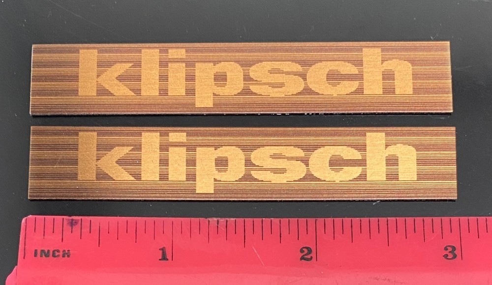 Klp Speaker Badge Custom Made Aluminum PAIR Laser
