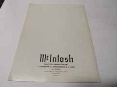 McIntosh Stereo Family of Fine Instruments Catalog 24 pages + MAC 1700 Brochure