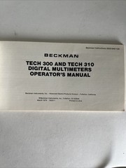 BECKMAN BOOKLET TECH 300 & TECH 310 DIGITAL MULTIMETERS ORIGINAL FACTORY ISSUE