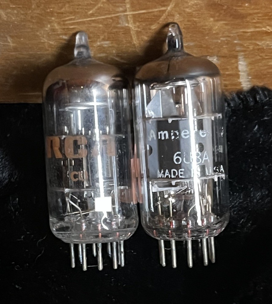 1x RCA & 1x Amperex Vintage 6U8A Vacuum Tubes, Both Test Strong
