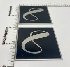 Infinity Quantum Junior Jr Speaker Badge Logo Custom Made Aluminum Pair