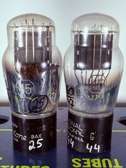 Matched Pair National Union Type 45 One Label Silvertone Tested Good Tube