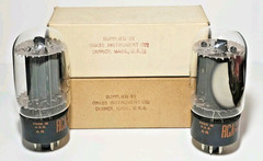 RARE 1965 Date Matched Pair RCA 6L6GC Black Plate Medical Grade Tested NOS TV 7