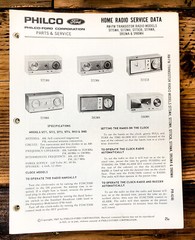 Philco Ford S771WH S772WH S773CB S774WA S953WA S980WH Radio Service Manual *Orig