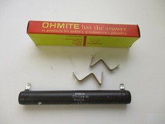 OHMITE VITREOUS ENAMELED RESISTOR 0600A, 100 WATTS 5 OHMS, 270-100M-40, 8010