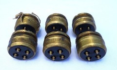 5935-00-376-9334 4-Pin Electrical Receptacle Connector (Lot of 6pcs)