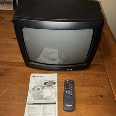 Vintage 2002 Sharp 13N-M100B CRT TV Front Inputs Retro Gaming w Remote & Manual