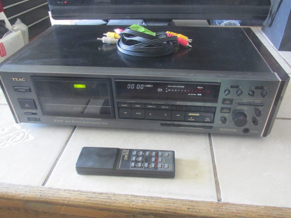AS IS For Repair TEAC R-919X High-End Cassette Deck w/ Remote RC-311 Need Belts