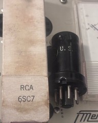 USN 1943 CRC RCA 6SC7 NOS NAVY WWII Fender 26 Tweed Deluxe Woody Guitar Amp Tube