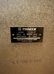 Used Vintage Pioneer CS-77 Speaker Wood Finish, Tested, Single Unit