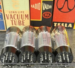Matched Quad Tesla EL34 Tubes Tested On TV7-D/U at 52,52,52,52 & 37,37,37,37ma