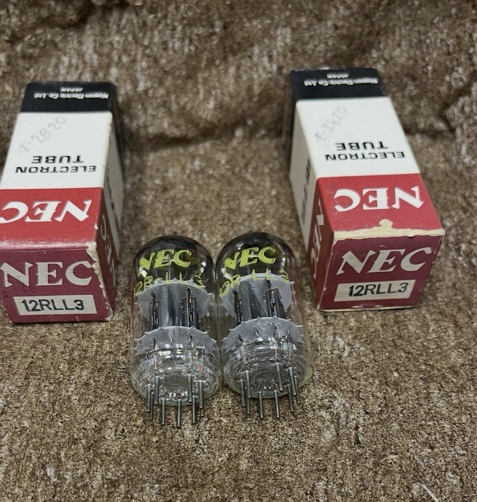 V- RARE NOS NIB PERFECT MATCH PAIR 12RLL3 12AT7 12AV7 ECC81 TUBES TRIPLE PLATES