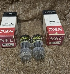 V- RARE NOS NIB PERFECT MATCH PAIR 12RLL3 12AT7 12AV7 ECC81 TUBES TRIPLE PLATES