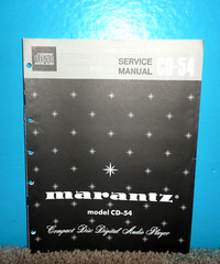 Marantz CD-54 Compact Disc Digital Audio Player Service Manual OEM Good Cond-
