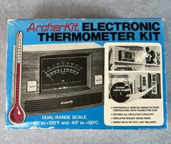 VINTAGE Archerkit Indoor/Outdoor Electronic Thermometer Kit 28-4007A