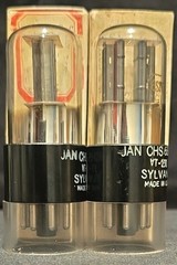SYLVANIA 6SN7 GT VT-231 TUBE JAN CHS 1940s TOUGH DOG WHITE LABEL MATCHED SET