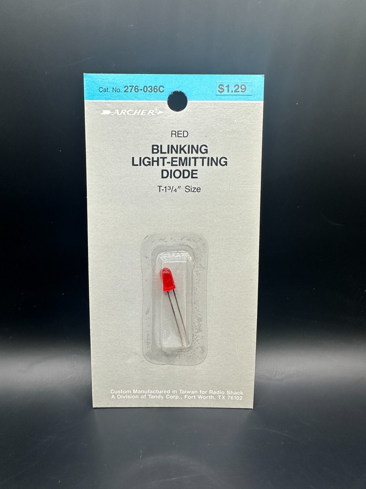 Radio Shack Red Blinking LED Diode 276-036C 5VDC 5mm Archer Tandy 🔥NEW NOS💥