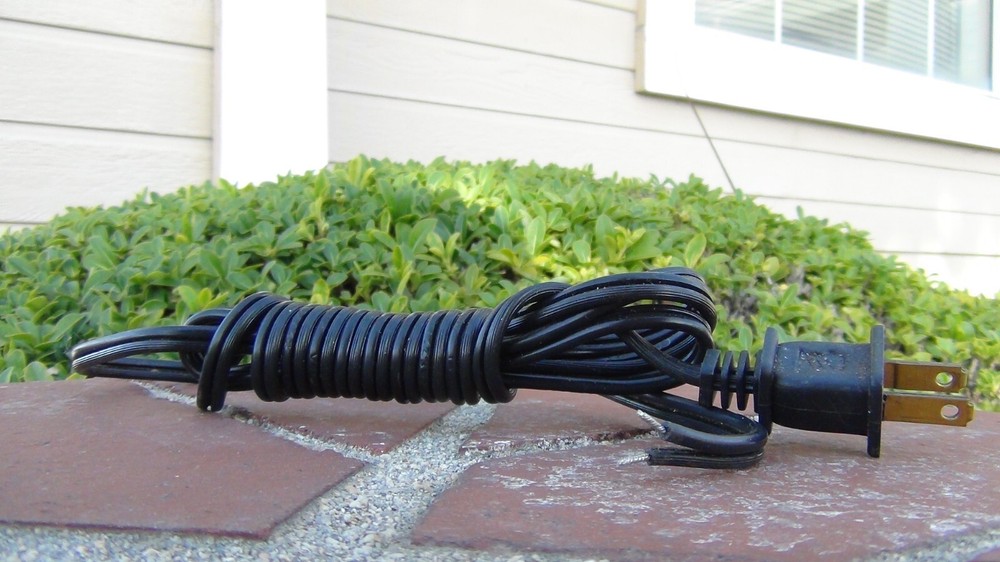 NOS AC Cord 6′ Black Non-Polarized 2-prong-Radio etc Restorations-Free Ship US