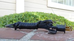 NOS AC Cord 6′ Black Non-Polarized 2-prong-Radio etc Restorations-Free Ship US