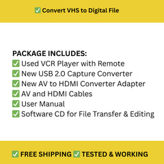 Panasonic PV-8451 VHS VCR Convert VHS to Digital USB Capture AV-HDMI Adapter