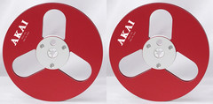 One Pair Blue Black TAPE REEL Akai 7” inch Light Metal Aluminum Take Up Reel