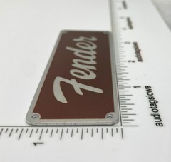 Fender Logo for Amp Badge Custom Made Thick Matte Finish Aluminum with Screws