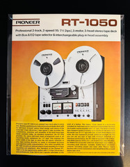1976 PIONEER RT-1050 Reel To Reel Brochure ORIGINAL – Mint