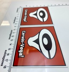 Cerwin Vega Custom Badge LARGE 3.5″ x 2.75″ Aluminum Pair