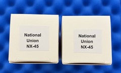 TWO National Union NX-45 Tubes 45 / Tested +100% / Engraved 1930’s Cup Getter