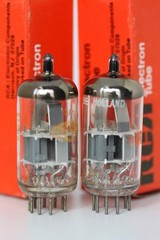 NOS 6DJ8 ECC88 6922 E88CC AMPEREX HOLLAND V-RARE DIMPLE-DISC TUBES MATCHED PAIR