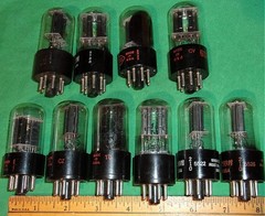 (10) CBS 6SN7GT Twin Triodes Black Plates! Tall Bottle! HICKOK TESTED! (1950s)