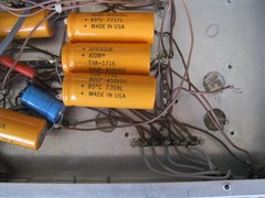 VINTAGE UNIT WITH SPRAGUE CAPACITORS AND OTHER–SEE PICTURES–AS IS-FOR PARTS