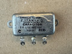 NOS Vintage Sprague .1 uf + .1 uf 600v Vitamin Q PIO Capacitor TESTS GREAT (Qty)