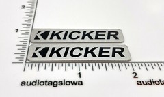 Kicker Speaker Badge 2″ Silver Pair Logo Emblem Custom Made Aluminum
